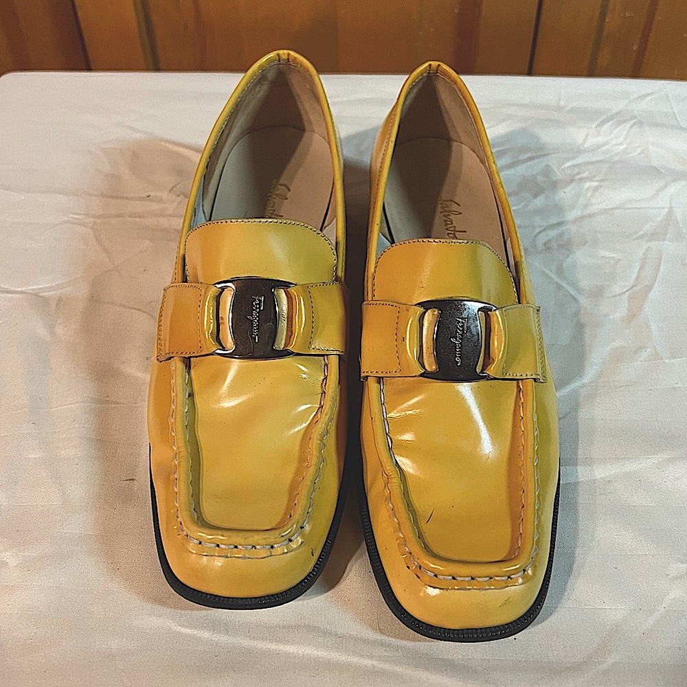 Salvatore Ferragamo Yellow Patent Leather Women’s Loafer (Women’s 6)